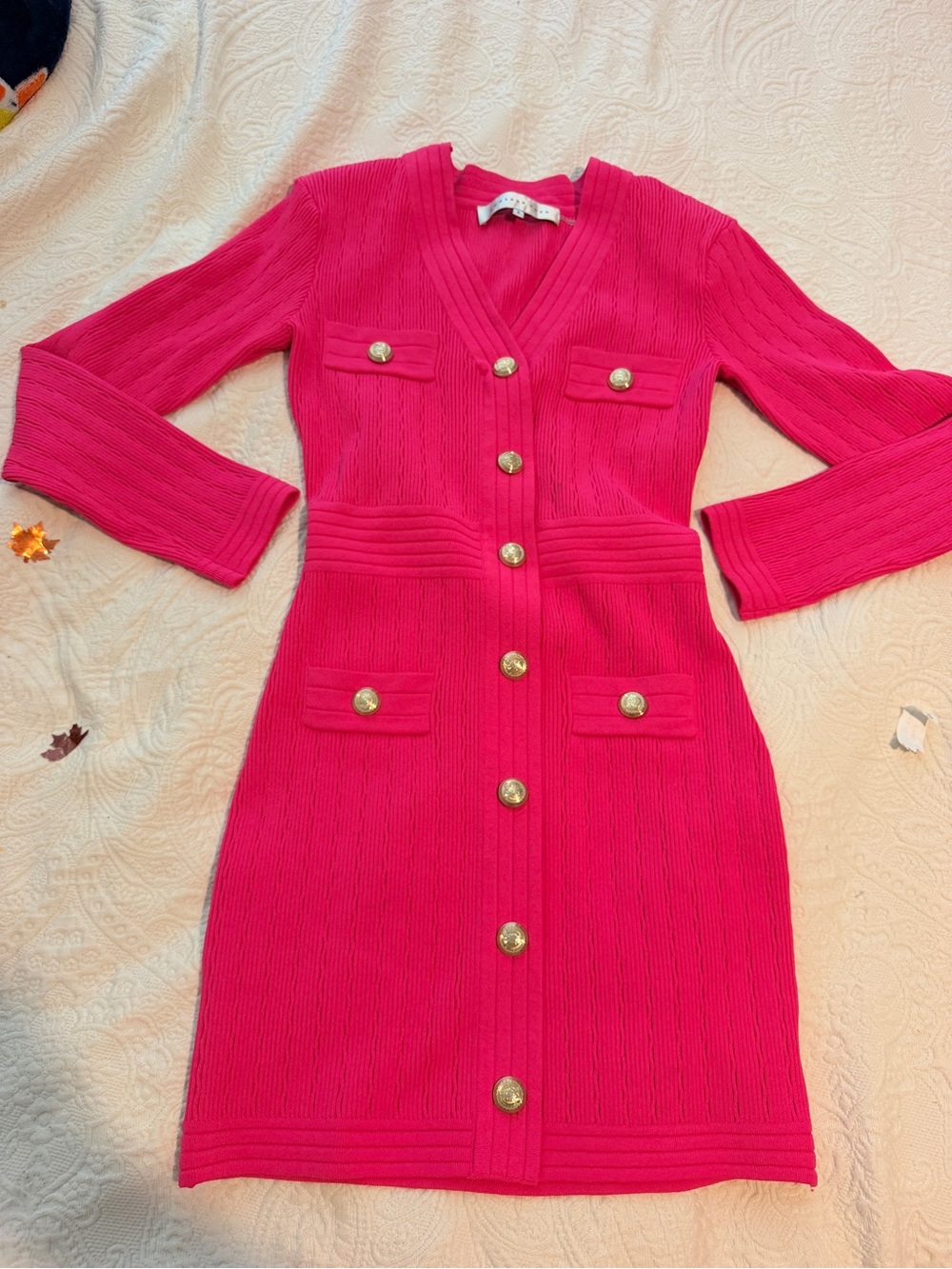 Endless Rose Hot Pink Ribbed Button-Front Blazer Dress